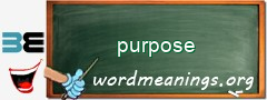 WordMeaning blackboard for purpose